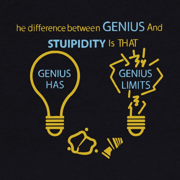 The difference between genius and stupidity is that genius has its limits. Einstein's Witty Wisdom by ATTO'S GALLERY